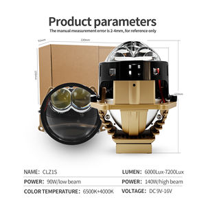 Phares LED Chenlang 3,0 pouces super lumineux 140W 6000K H4 H7 9005 faisceau haut/bas 140W/90W laser RHD LHD lentille de projecteur Bi LED plate - Product Image 3