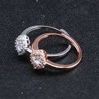 Bague de mariage Yingtuo Jewelry de luxe réglable en argent 925 plaqué or 18 carats avec moissanite taille marquise