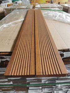 Panneau de bois extérieur tissé à brins stables et haute densité de 12mm en bambou massif écologique-installé à la colle pour le salon et le parc - Product Image 6