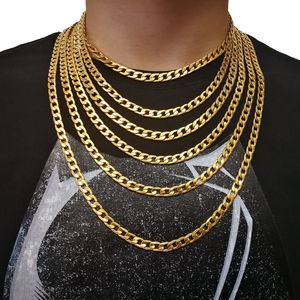 Erkekler ve Kadınlar için Moda Hip Hop Altın Kaplama Bağlantılı Zincir Paslanmaz Çelik Takı Kolye - Product Image 1