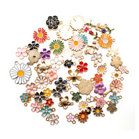 60 Breloques Fleur Émaillées en Alliage avec Perle pour la Fabrication de Bijoux DIY, Fournitures en Gros pour Bracelets et Boucles d'Oreilles