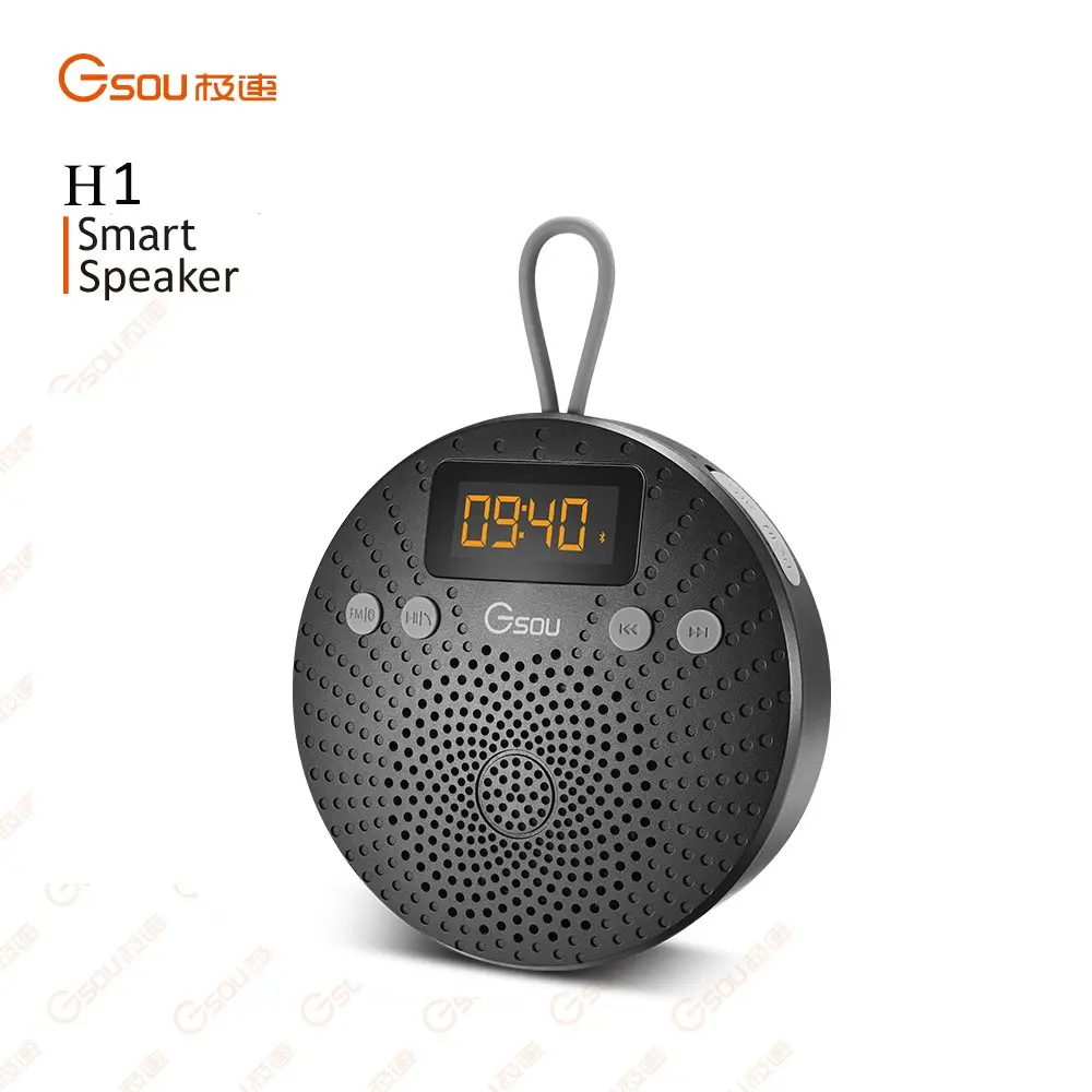 Radio FM alarma reloj ducha Altavoz Bluetooth impermeable pantalla LED Altavoz Bluetooth barato con cadena 2019