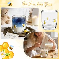 Verres à jus/cocktail/old fashioned en verre soufflé à la main OrtusHome 14 onces avec motif abeille |   Design esthétique, compatible lave-vaisselle, pour femmes