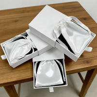 Boîte d'emballage coulissante pour bagues et boucles d'oreilles - Coffret cadeau de luxe personnalisé avec logo + ensemble sac en flanelle