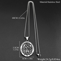 Nouveau pendentif en acier inoxydable Garde Chrétien, bijou rétro nordique avec lettre