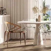 Chaise de salle à manger en cristal, solide et moderne, meubles de maison portables en plastique pour la cuisine, l'entrepôt de parcs extérieurs pour les mariages