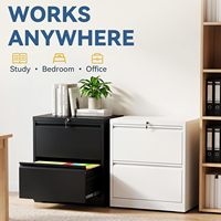 Armoire de bureau professionnelle à 2 tiroirs en acier laminé à froid épais avec serrure sécurisée, unité de classement multi-tiroirs pour documents de grande taille