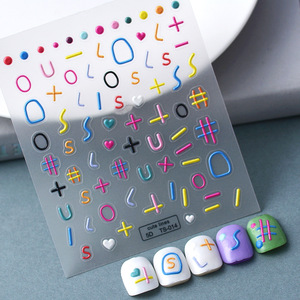 สติกเกอร์ติดเล็บลายกราฟฟิตีแบบไม่มีรอยกันน้ำลายตัวอักษรน่ารักขายส่ง - Product Image 2