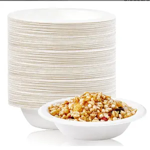 Sturdy Greaseproof Compostable Disposable Biodegradable Sugarcane Bagasse Bowl
