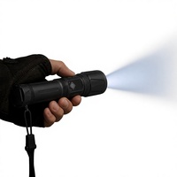 Lampe torche portable en alliage d'aluminium avec lumière latérale COB laser blanche, double alimentation 18650 AAA pour la patrouille et le camping