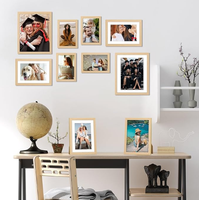 En stock, livraison rapide, cadre photo en bois noir de 6 pouces, pour mur ou table, cadre photo en MDF, décoration intérieure