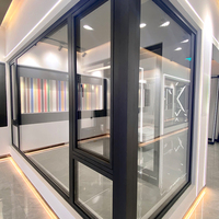 Ventanas abatibles de estilo chino puertas de aluminio y ventanas con rejillas