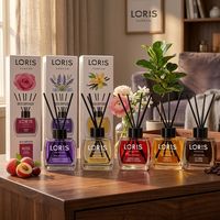 Diffuseur de parfum sans alcool Westno 120 ml, diffusion sans flamme, forme rectangulaire, bâtonnets en rotin faits à la main, coffret cadeau aux fruits