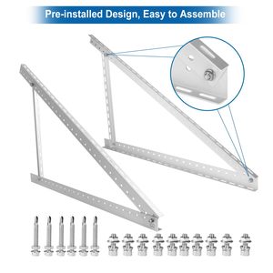 Support de <span class=keywords><strong>panneau</strong></span> <span class=keywords><strong>solaire</strong></span> pour mini <span class=keywords><strong>balcon</strong></span>, réglable en triangle, en aluminium anodisé AL6005-T5, pour montage sur toit plat - Product Image 2