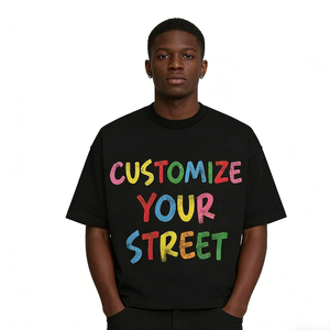 Op maat gemaakte, hoogwaardige, boxy fit, cropped <span class=keywords><strong>T-shirts</strong></span> van katoen met strass steentjes, unisex, oversized, zwaargewicht <span class=keywords><strong>T-shirts</strong></span> voor heren - Product Image 5