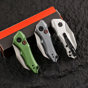 Cuchillo plegable KS 7350 Mini D2 de acero, mango de aluminio T6, cuchillo de bolsillo táctico, llavero para exteriores, equipo de supervivencia para acampar, herramienta EDC - Product Image 4