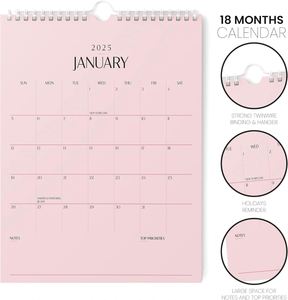 Hot Sale 2026 2027 OEM Monthly Planner <b>Calendar</b> Spiral Custom Printed Daily Wall <b>Calendar</b> - Product Image 2