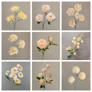 Fleurs artificielles en soie pour mariage : Série Rose, Papillon, Orchidée, Hortensia, Lys – Bouquet de mariée, Décoration de toile de fond pour événements - Product Image 1