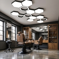 Plafonnier LED modulaire hexagonal, panneau lumineux pour l'éclairage intérieur des salons de coiffure