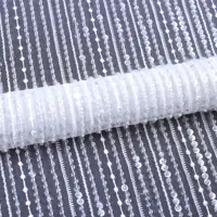 Lüks gelin tül dantel şerit çizgileri desen makinesi nakış pullu boncuklu dantel kumaş