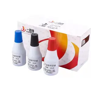 EZBNG Tinta Berbasis Air, Kualitas Baik Hitam/Merah/Biru Tinta Cepat Kering Tinta Stempel untuk Kain Logam Plastik 25Ml