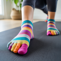 Chaussettes à cinq doigts en pur coton pour hommes et femmes, idéales pour la course et le yoga, chaussettes athlétiques montantes à doigts séparés