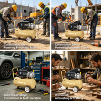 Compresseur d'air à piston à entraînement direct, lubrifié à l'huile, portable, électrique, à faible vibration, 5000W, 8 bars, 50L