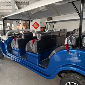Carrito de Golf de Lujo de 8 Plazas, Estilo 2025, para Turismo y Playa, con Luces LED Clásicas Vintage, Neumáticos, Autonomía de 50-70 km, Capacidad para 6 Personas - Product Image 3
