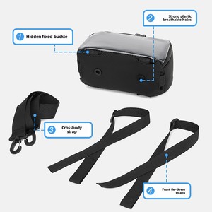Borsa da moto per pedali, borsa anteriore impermeabile per auto elettrica con touch screen, borsa multifunzione da manubrio, modello Novecentovventuno - Product Image 4
