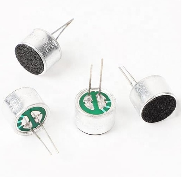 9*7mm Cylindrical Electret Condenser Microphone Pickup 58dB Through Hole Mini Electret Condenser Mic with 2 Pins