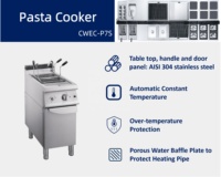 Cuisinière commerciale série 700, deux paniers, cuiseur à pâtes avec armoire de rangement