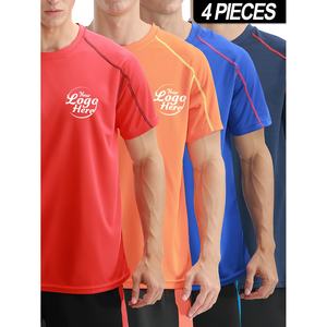 T-shirts de gym pour hommes vente en gros T-shirts confortables à col rond et coupe athlétique pour hommes - Product Image 3