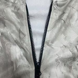 Unisex Light Grey Hooded Zip-Up Jacket, Marble Print Oversized Sweatshirt, Casual <b>Streetwear</b> Essential for Men and Women - Product Image 5