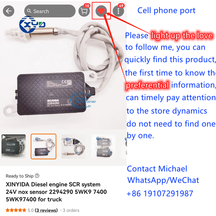 XINYIDA Nox Sensor For Scania A2C1784730000 210528-0234 2659849 