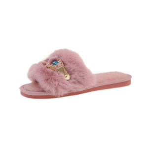 Maomao casa invernale da donna per pantofole moda transfrontaliera calda <span class=keywords><strong>con</strong></span> catena in metallo di cristallo e suola EVA vari colori - Product Image 5