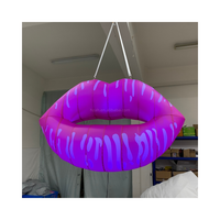 Modèle de bouche gonflable géant lèvres roses gonflables avec lumière led pour les décorations de fête