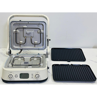 Grille-pain électrique d'intérieur 3-en-1 en acier inoxydable, presse à panini, machine à sandwich, plaques amovibles anti-adhérentes, sans fumée, usage domestique, version US