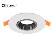Spot encastré fixe GUPO GU5.3 MR16 GU10, extérieur blanc avec réflecteur en cuivre pour module de projecteur