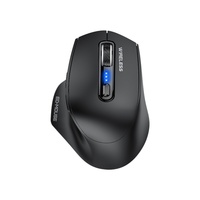 Ratón Inalámbrico Ergonómico FV-M200 con Carga de Tres Modos, Sensor Óptico, 6 Botones, Silencioso, para Oficina, Hogar, Juegos y Computadora
