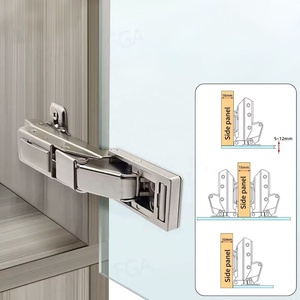 Bisagra hidráulica de cierre suave de 110 grados para muebles de hierro, con clip para puertas de vidrio, ideal para cocinas, hospitales, dormitorios, apartamentos y espejos. - Product Image 2