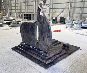 Polished Natural <b>Stone</b> Granite Cross Memorial Gravestone with Traditional American Design for Cemetery application - Product Image 1