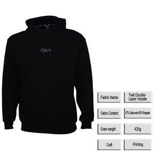 Marchio LPMX alta qualità fabbricazione all'ingrosso prezzo manica lunga cotone nero stampa <span class=keywords><strong>felpa</strong></span> con cappuccio da uomo - Product Image 5