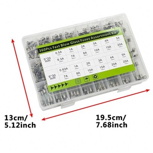 DaierTek Kit Surtido de 360 Fusibles de Vidrio de Acción Rápida, 24 Valores, Kit Surtido de Fusibles para Automóvil, 250V, Fusibles de Tubo de Vidrio de 5x20mm y 6x30mm - Product Image 6