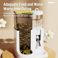 Station d'alimentation pour animaux de compagnie, distributeur de grain vertical, bouilloire à eau, alimentation par gravité en PP, mangeoire portable pour petits animaux