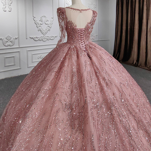9962 New Custom Luxury Elegant Romantic Applique Ball Gown <b>Long</b> <b>Sleeve</b> <b>Prom</b> <b>Dress</b> - Product Image 3