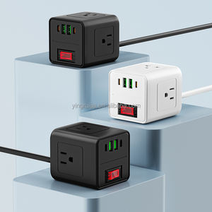 Rubik's Cube 3 Socket American <span class=keywords><strong>Power</strong></span> Strip con protector contra sobretensiones, protección contra sobrecarga <span class=keywords><strong>USA</strong></span> <span class=keywords><strong>Power</strong></span> <span class=keywords><strong>Board</strong></span> 3 Outlets con USB C - Product Image 2