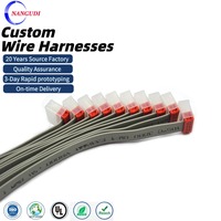 Cable Plano Aislado de PVC Personalizable, Recubierto de Estaño, Cobre 28AWG 1*0.5mm, 220V, 100mm, Borde Rojo, Gris, para Aplicaciones Electrónicas