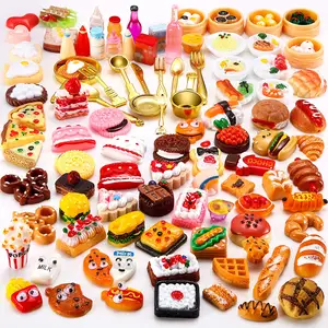 Miniatuur Thee Poppenhuis Keuken Accessoires Set Mini Voedsel Voor Poppenhuis Snacks Hars Koken Ambachten