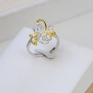 Bague double perle en argent S925 pour femme, ouverture réglable 7-8, support de bijoux DIY, perles lâches, marque Wenchi Chine 1931 - Product Image 2