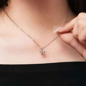 Dylam Rhodium 925 Sterling <b>Silver</b> Infinite Elements Cubic Zirconia Crystal <b>Initial</b> U Alphabet <b>Pendant</b> Necklace - Product Image 4